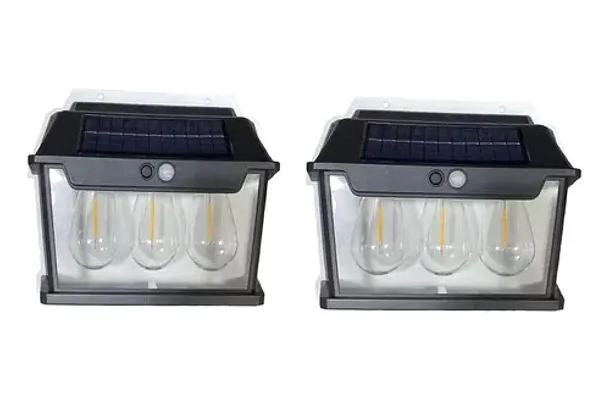 FAROL APLIQUE SOLAR LED CON 3 AMPOLLETAS IMPERMEABLE IP65 - 2