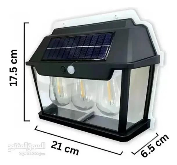 FAROL APLIQUE SOLAR LED CON 3 AMPOLLETAS IMPERMEABLE IP65 - 4