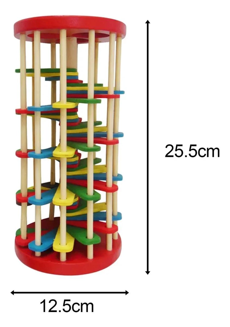 TORRE DE BOLAS DE MADERA CON MARTILLO PARA BEBE - 3
