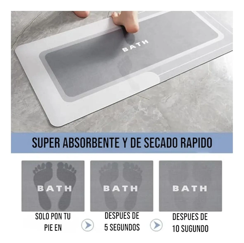 ALFOMBRA DE BAÑO SUPER ABSORBENTE 2 PIEZAS - 4