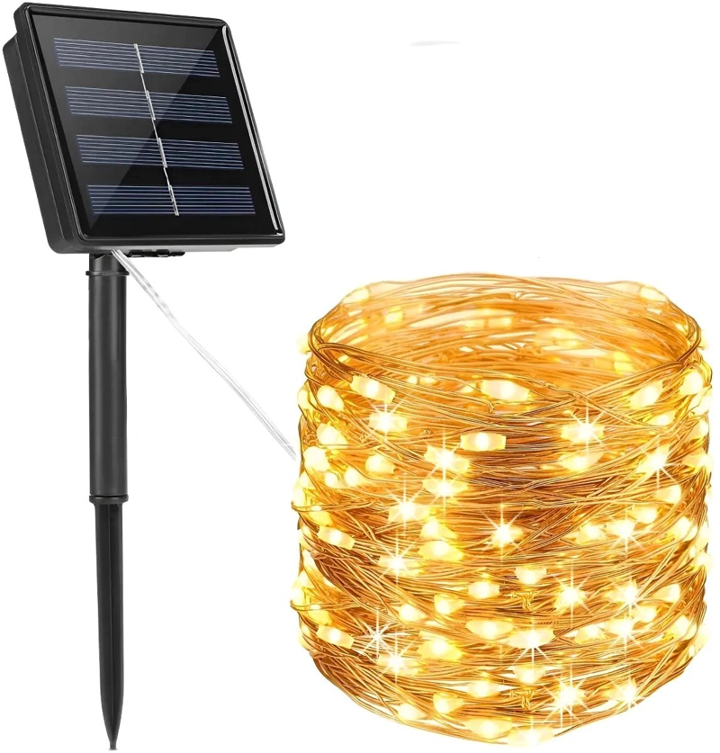 LAMPARA SOLAR CON TIRA LED DE 22 METROS Y 200 LUCES - 1