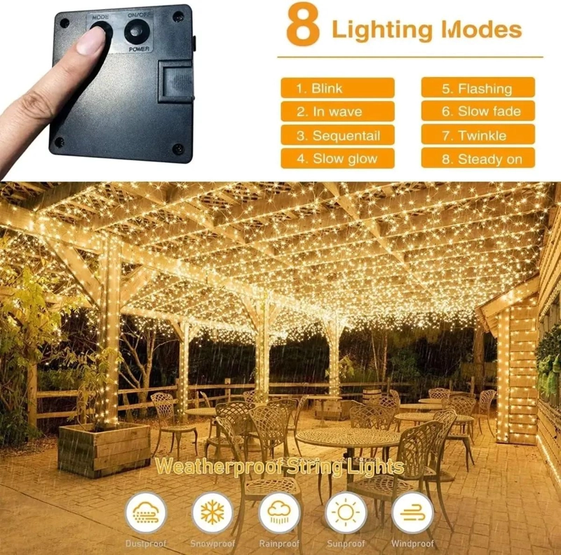 LAMPARA SOLAR CON TIRA LED DE 22 METROS Y 200 LUCES - 2