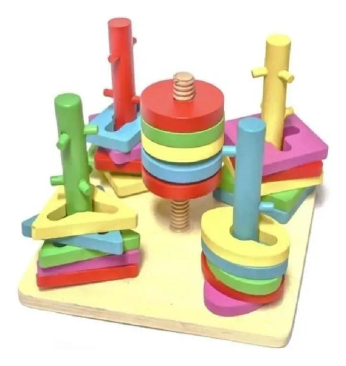 JUEGO DIDACTICO DE ENCAJE EN MADERA PARA NIÑOS - 1