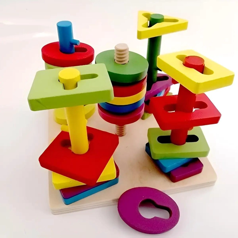 JUEGO DIDACTICO DE ENCAJE EN MADERA PARA NIÑOS - 4