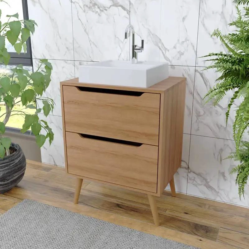 MUEBLE VANITORIO CON 2 PUERTAS EN COLOR ALMENDRA - 1