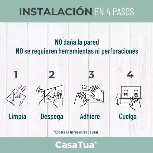 ORGANIZADOR DE DUCHA ADHESIVO INOXIDABLE 2 PIEZAS - 1