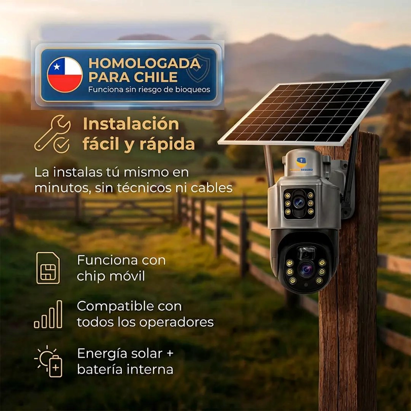CAMARA SOLAR DOBLE LENTE CON CHIP INTEGRADO - 2