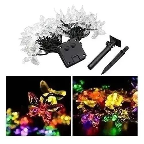 PACK 6 GUIRNALDAS LED SOLAR MARIPOSA 5M INTERIOR EXTERIOR - 1