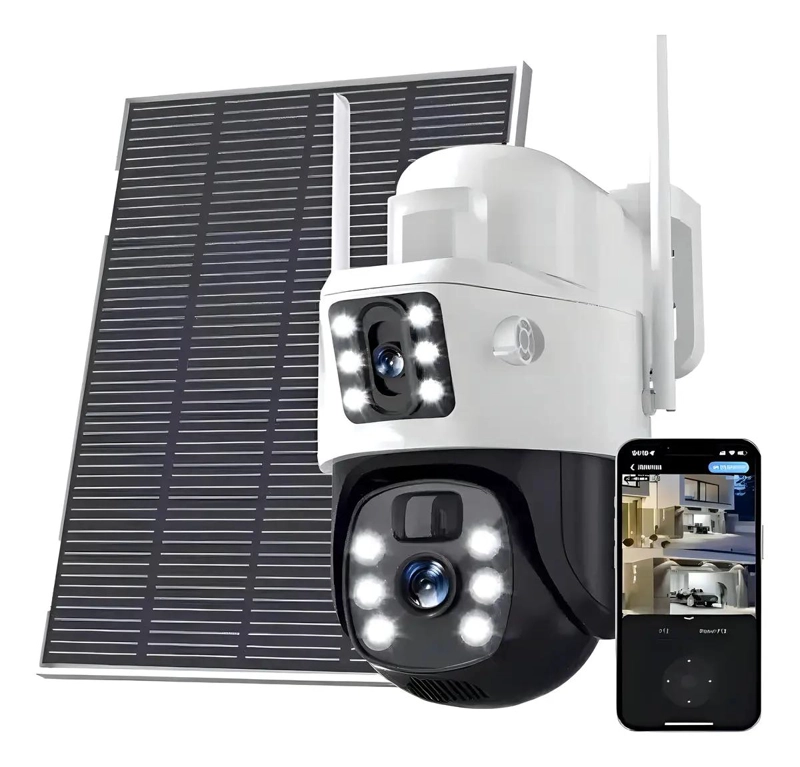 CAMARA BINOCULAR SOLAR INALAMBRICA 360° PARA EXTERIOR - 1