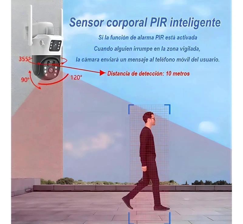 CAMARA BINOCULAR SOLAR INALAMBRICA 360° PARA EXTERIOR - 5