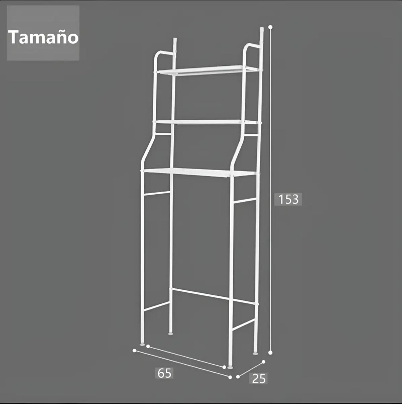 ESTANTE METALICO ORGANIZADOR PARA LAVADORA Y BAÑO 3 NIV. - 3