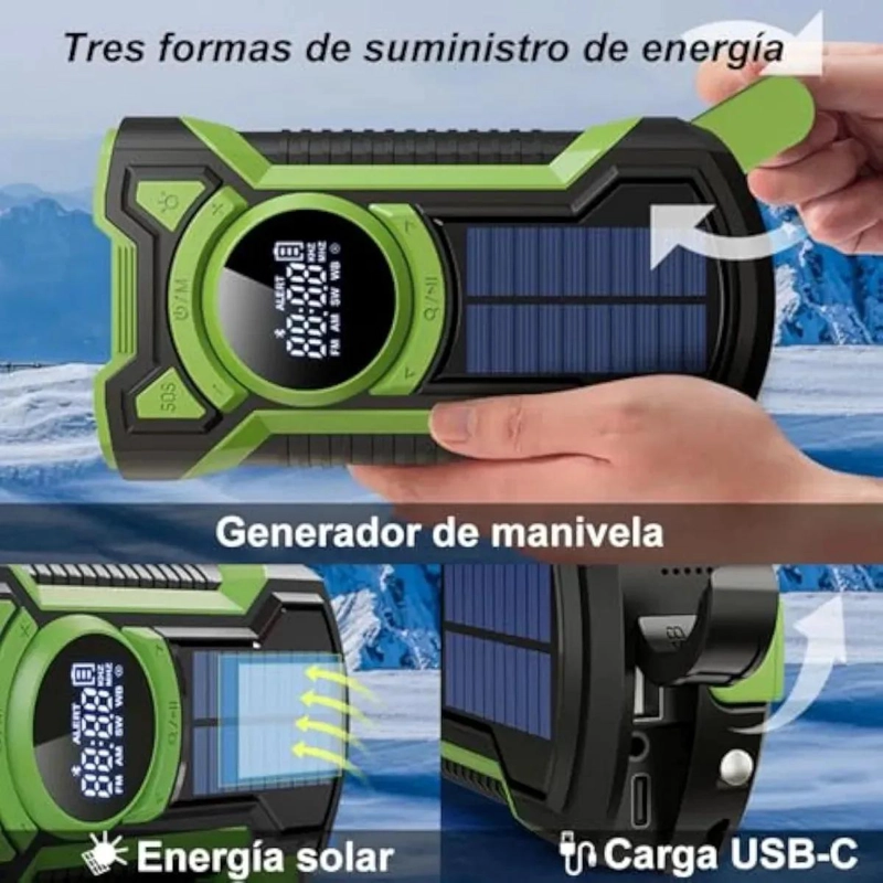 RADIO SOLAR PORTATIL CON BLUETOOTH Y BATERIA 5000MAH - 2