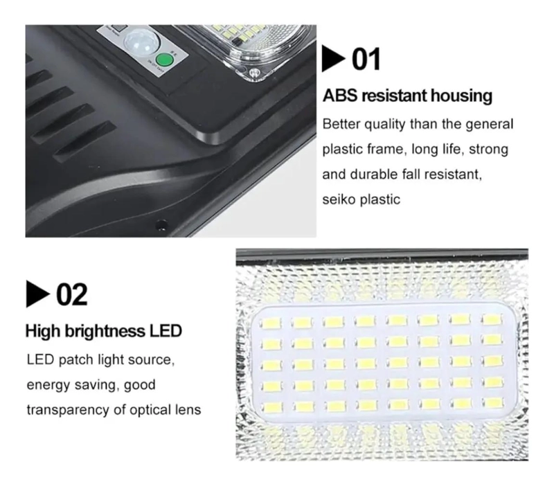FOCO LED EXTERIOR SOLAR 150W CON PANEL SOLAR - 5