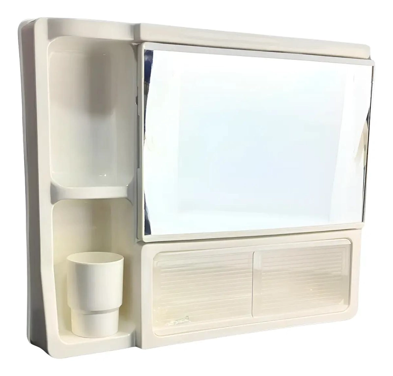 MUEBLE BOTIQUIN PLASTICO PARA BAÑO CON ESPEJO - 1
