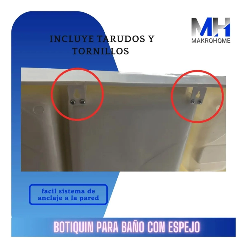 MUEBLE BOTIQUIN PLASTICO PARA BAÑO CON ESPEJO - 4