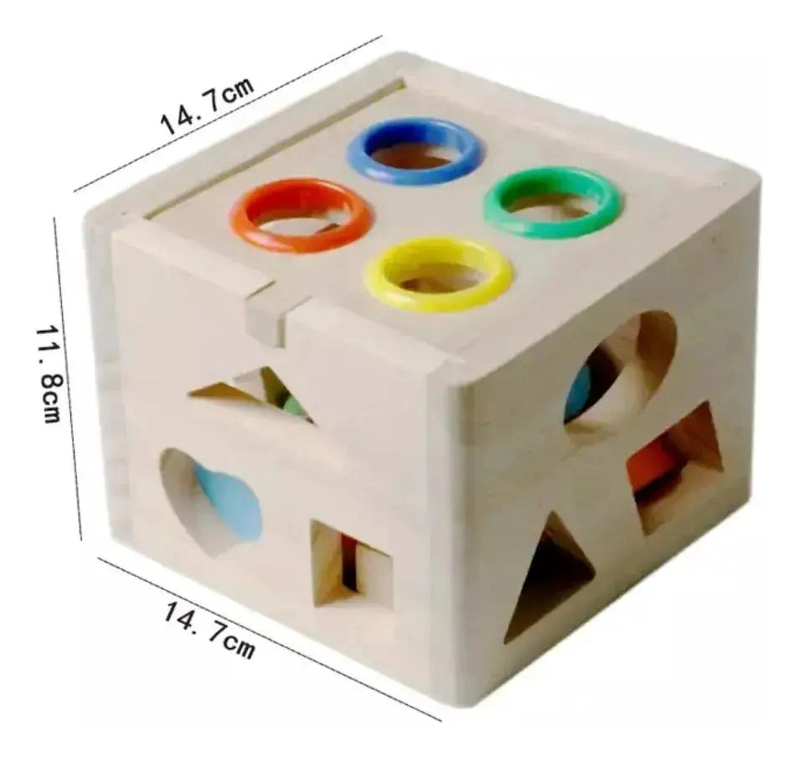 CUBO DIDACTICO MULTI ENCAJE PARA MARTILLAR DE MADERA - 3