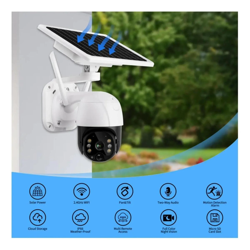 CAMARA DE SEGURIDAD INTELIGENTE CON ENERGIA SOLAR Y WIFI - 4