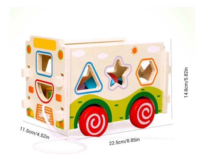 JUEGO DIDACTICO DE MADERA AUTOBUS Y FORMAS PARA NIÑOS - 4