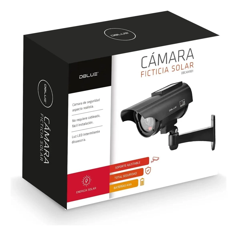 CAMARA DE SEGURIDAD FICTICIA SOLAR CON LUZ LED - 2