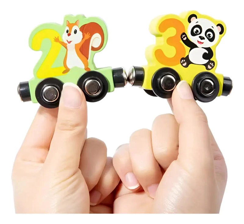 TREN DE MADERA DIDACTICO CON IMAN PARA NIÑOS - 1