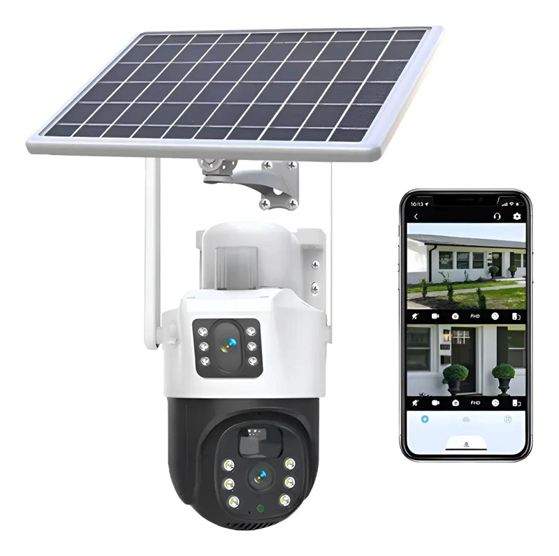 CAMARA SOLAR EXTERIOR 360° WIFI DOBLE LENTE 4MP - 1