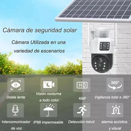 CAMARA SOLAR EXTERIOR 360° WIFI DOBLE LENTE 4MP - 4
