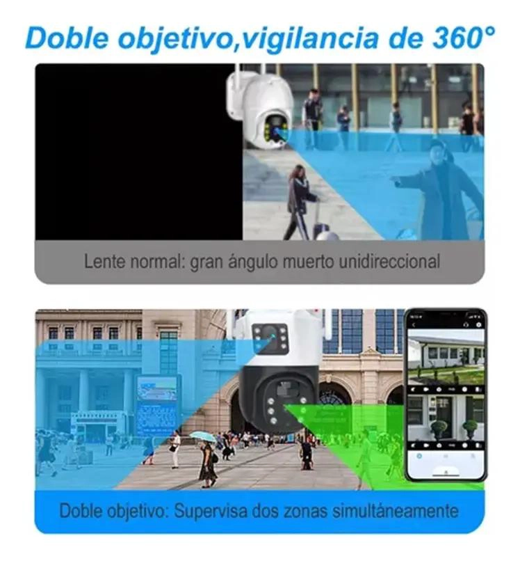 CAMARA SOLAR EXTERIOR 360° WIFI DOBLE LENTE 4MP - 5