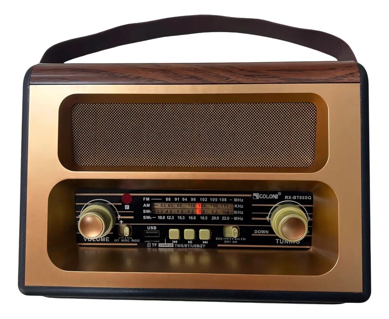 RADIO VINTAGE PORTATIL SOLAR CON BLUETOOTH Y CONTROL REMO - 1