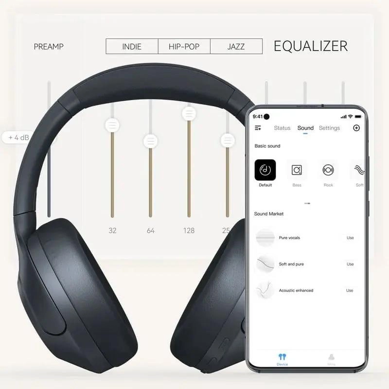 AURICULARES OVER EAR BLUETOOTH CON ANC HIBRIDO AZUL - 2