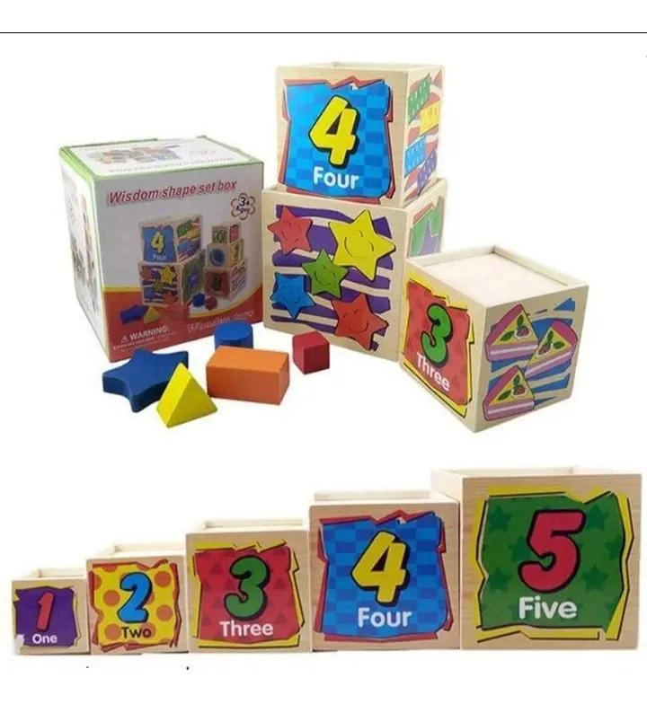 CUBO TORRE DE BLOQUES DE MADERA PARA NIÑOS - 3