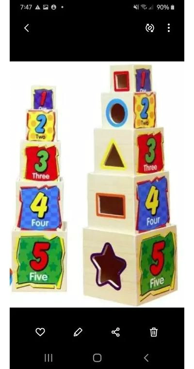 CUBO TORRE DE BLOQUES DE MADERA PARA NIÑOS - 5
