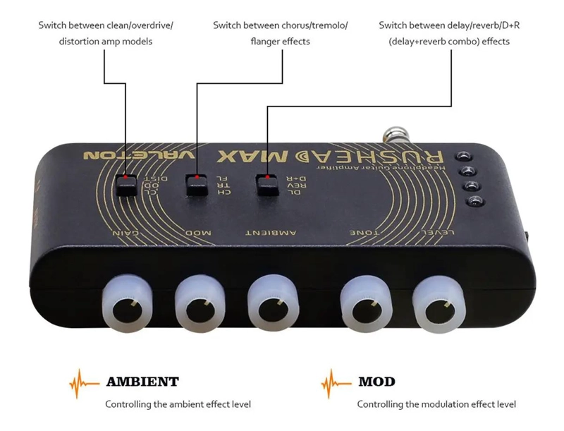 AMPLIFICADOR PARA AURICULARES VALETON RH-100 RUSHEAD MAX - 3