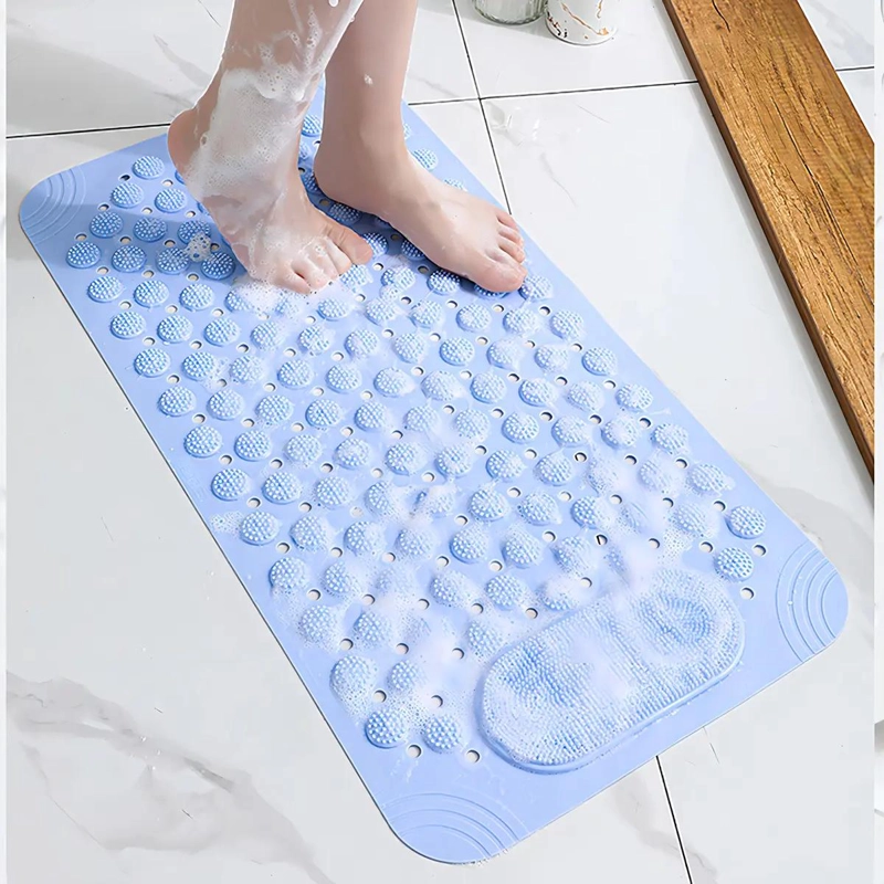ALFOMBRA ANTIDESLIZANTE PARA DUCHA AZUL CLARO 69X36 CM - 1