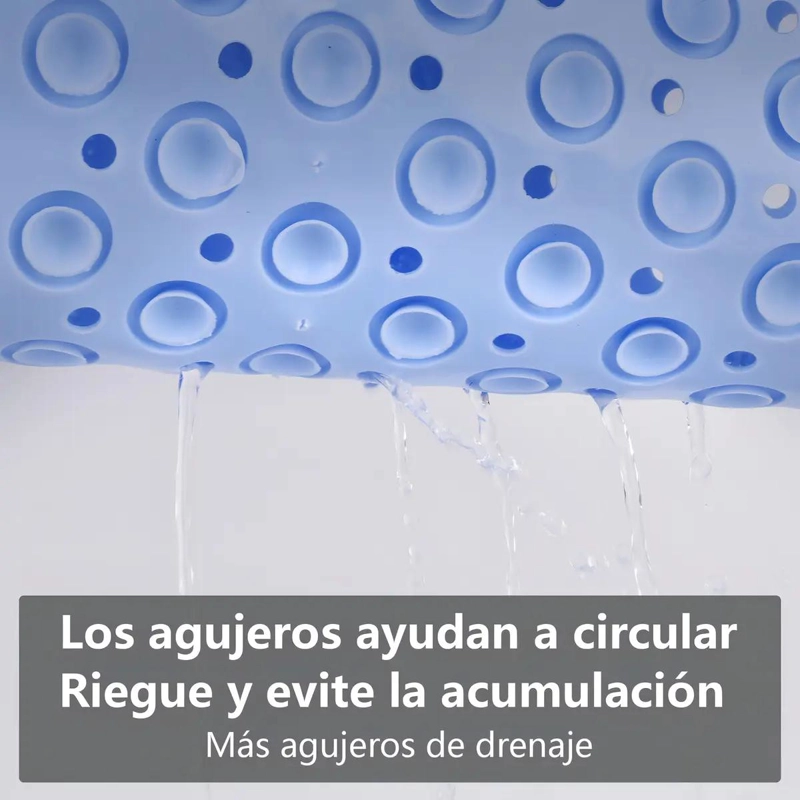 ALFOMBRA ANTIDESLIZANTE PARA DUCHA AZUL CLARO 69X36 CM - 3