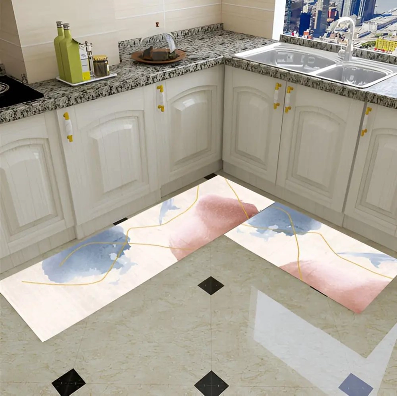 JUEGO DE 2 ALFOMBRAS ANTIDESLIZANTES PARA COCINA Y BAÑO - 1