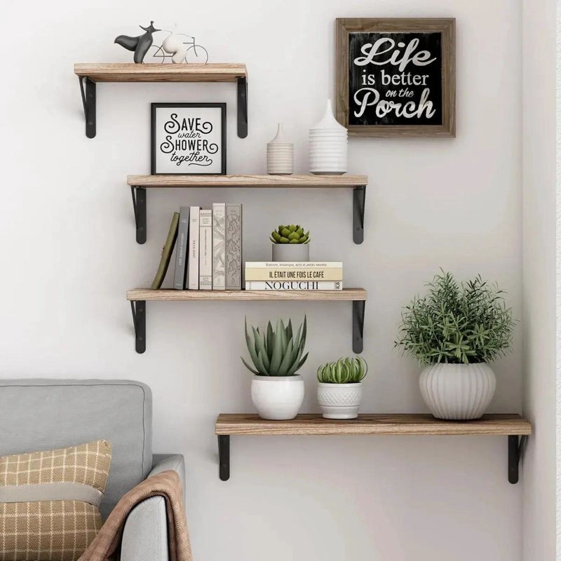 SET DE 4 ESTANTES FLOTANTES PARA PARED - 1