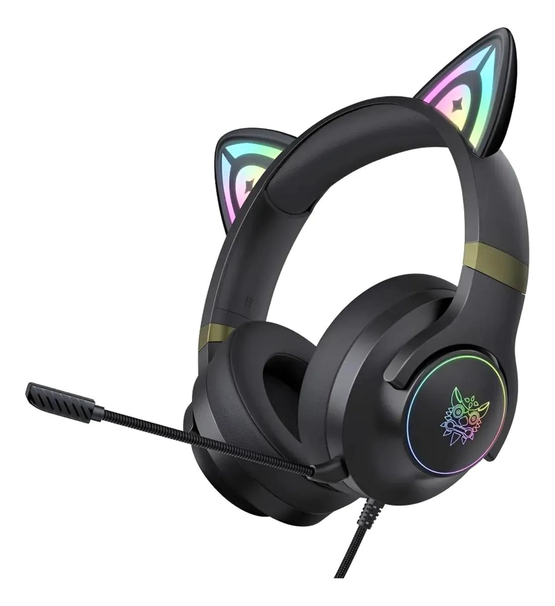 AUDIFONO GAMER X30 CON OREJAS DE GATO Y LUZ RGB - 1