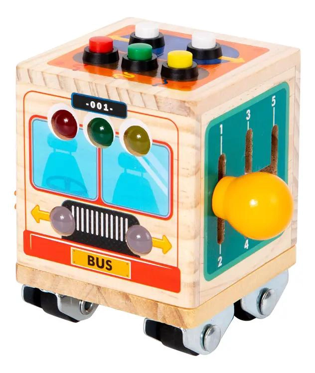 CUBO SENSORIAL DE MADERA PARA DESARROLLO INFANTIL - 1