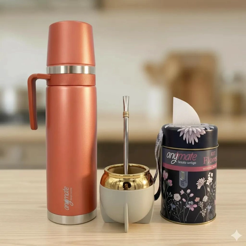 PACK MATE TERMO 3EN1 850ML Y MATE CON BOMBILLA - 1