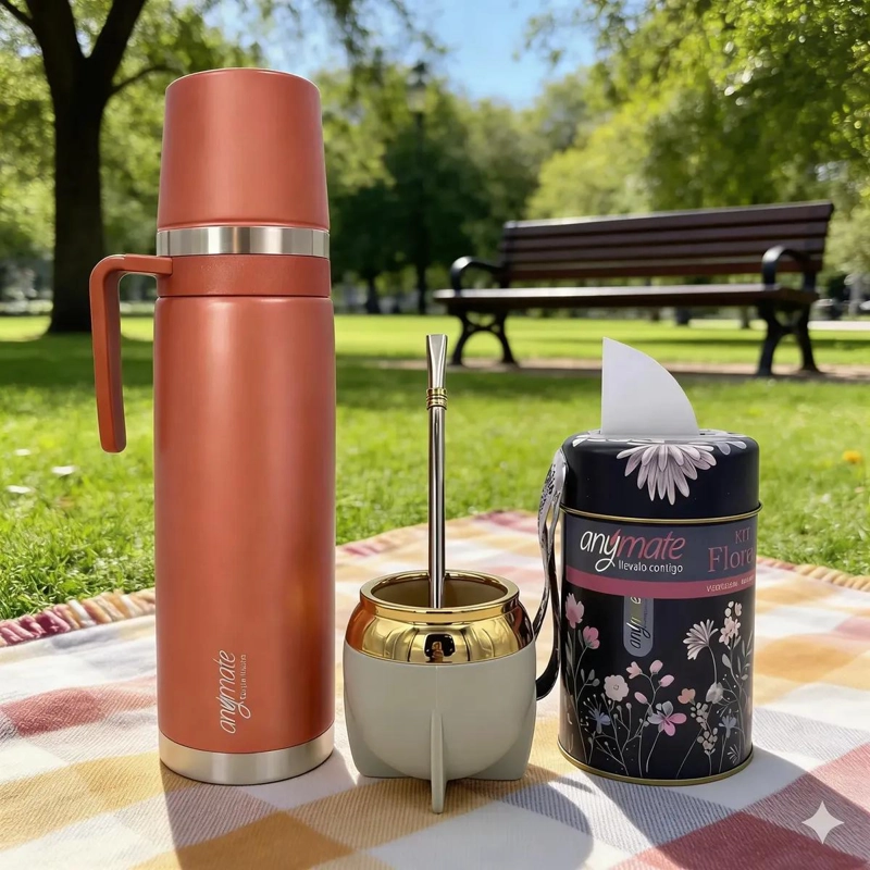 PACK MATE TERMO 3EN1 850ML Y MATE CON BOMBILLA - 2
