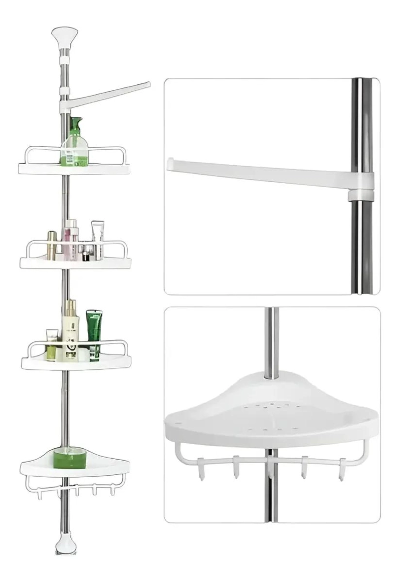 ORGANIZADOR ESQUINERO PARA BAÑO CON MULTIPLES NIVELES - 1