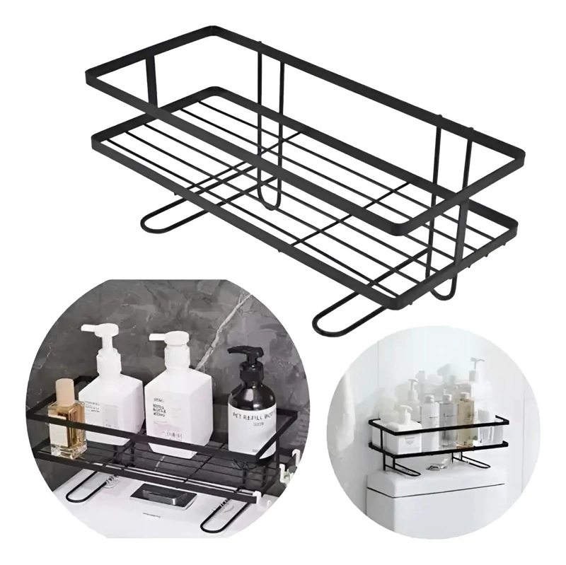 ESTANTE METALICO ORGANIZADOR PARA BAÑO Y REPISA DE INODOR - 1