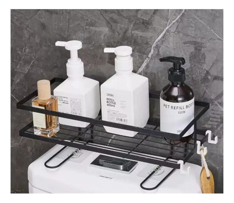 ESTANTE METALICO ORGANIZADOR PARA BAÑO Y REPISA DE INODOR - 4