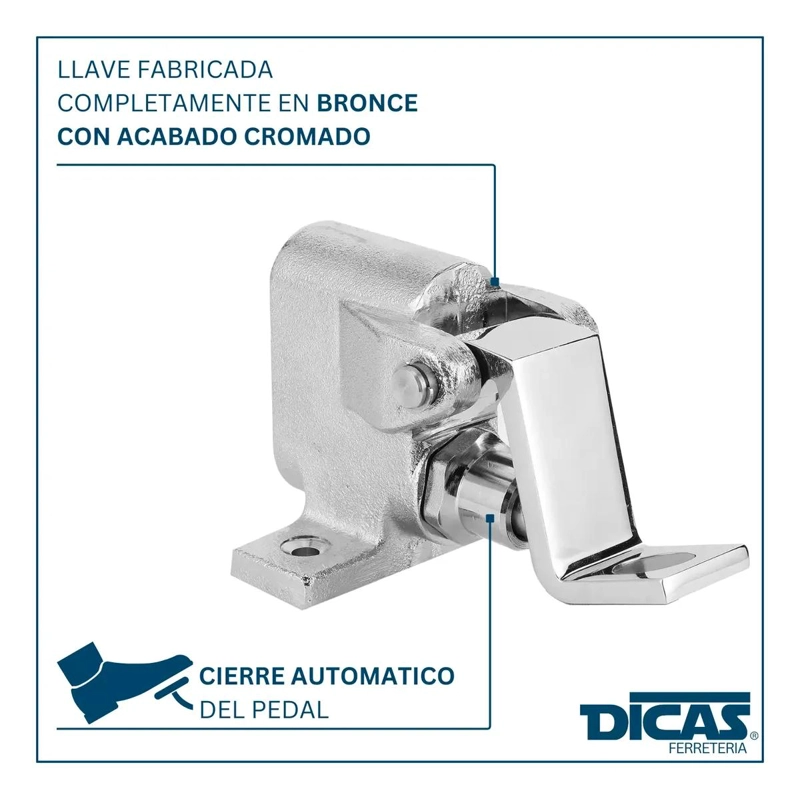 LLAVE PEDAL SIMPLE DE BRONCE CON ACCIONAMIENTO AUTOMATICO - 4