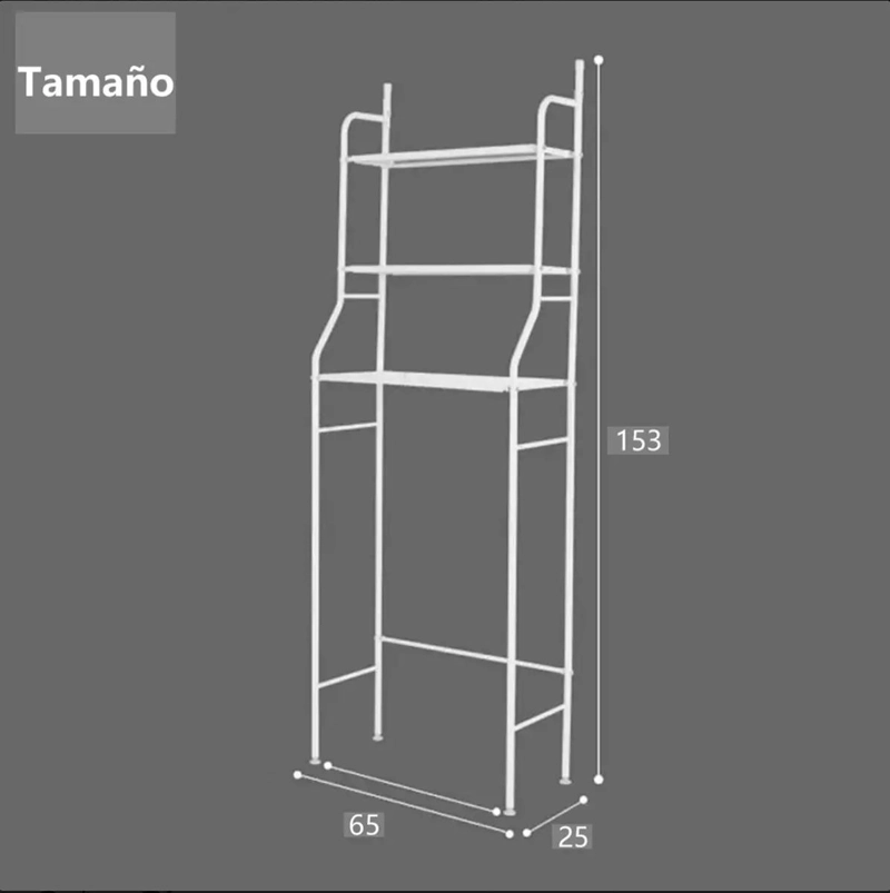 ORGANIZADOR METALICO PARA LAVADORA Y BAÑO 3 NIVELES - 3