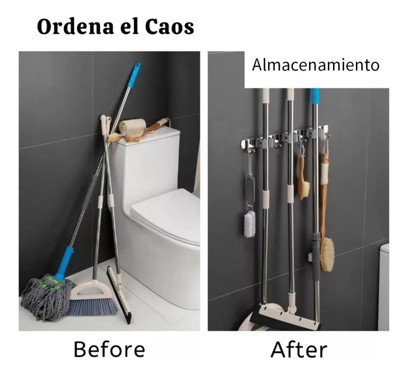 ORGANIZADOR DE BAÑO DE PARED SIN PERFORACION - 5