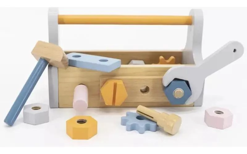 MALETA DE HERRAMIENTAS DE MADERA PARA NIÑOS - 1