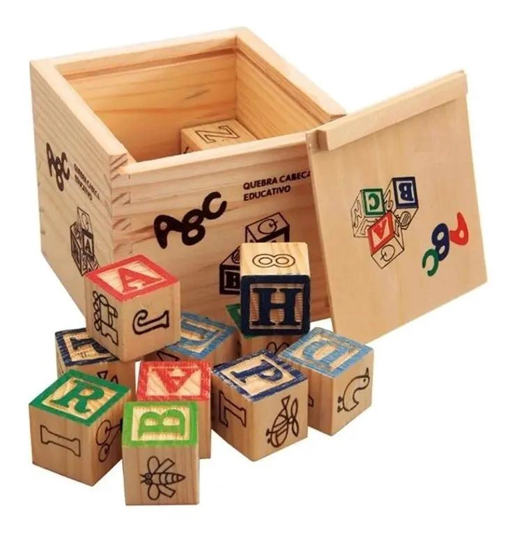 JUGUETE DIDACTICO CUBOS DE MADERA CON LETRAS Y NUMEROS - 3