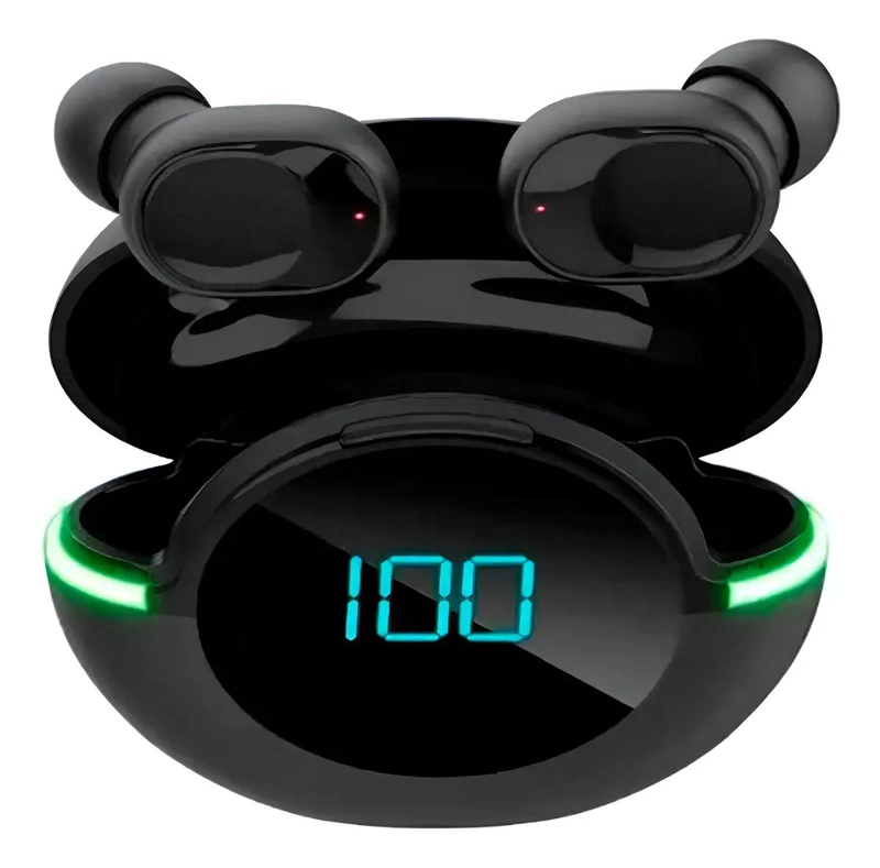 AUDIFONOS INALAMBRICOS RECARGABLES BLUETOOTH COLOR NEGRO - 1