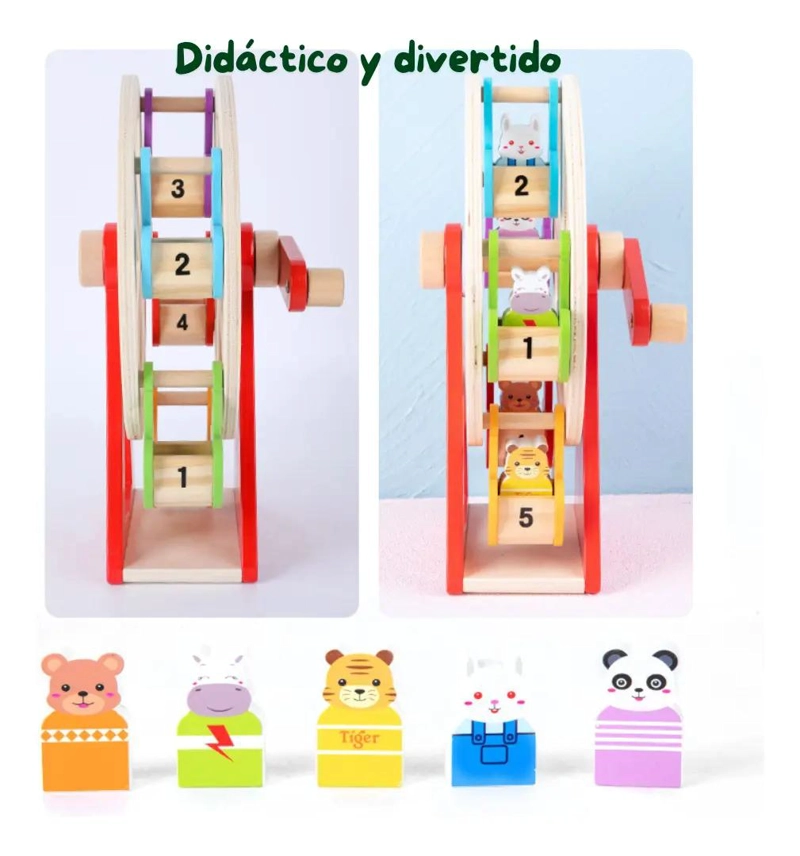 RUEDA DE LA FORTUNA DE MADERA EDUCATIVA Y SENSORIAL - 3